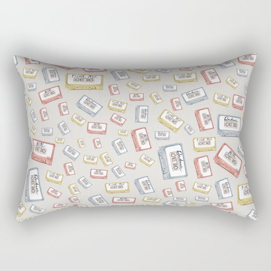 Primary Mixtapes on Neutral Grey Rectangular Pillow