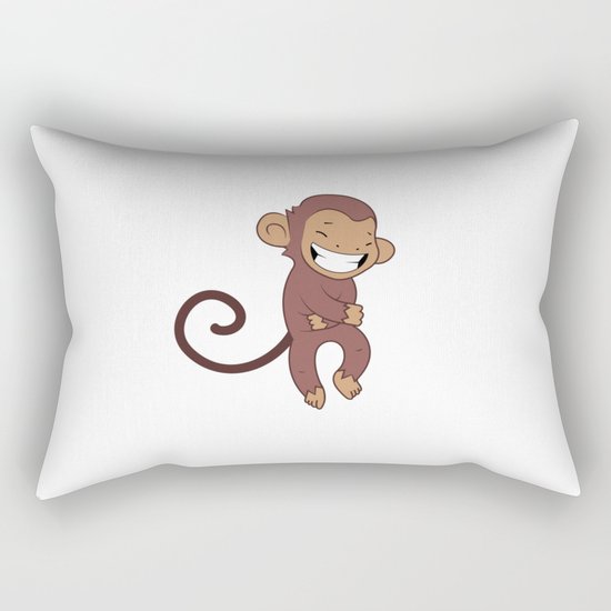 Laughing monkey Rectangular Pillow