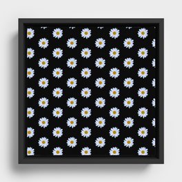 Daisy Delight (Black) Framed Canvas