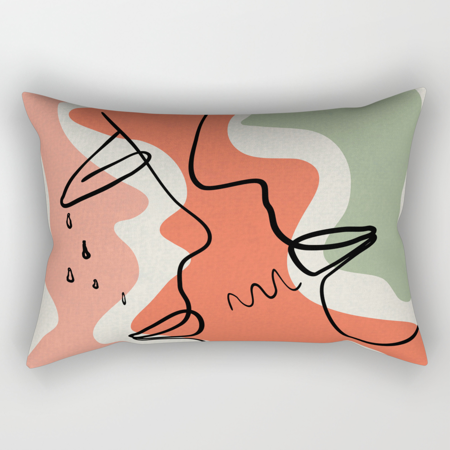 Emotions Abstract Faces Rectangular Pillow By Nataliadora Society6