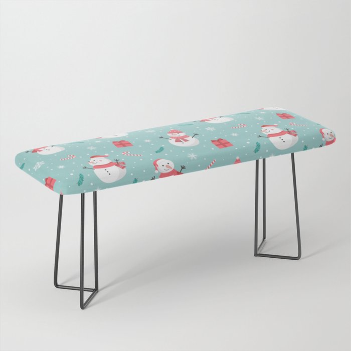 Seamless christmas snowman pattern  Bench