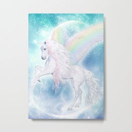 Rainbow Pegasus Unicorn Metal Print | Animal, Einhorn, Glitter, Cute, Cutegirls, Rainbow, Sparkle, Unicorn, Fantasy, Love 