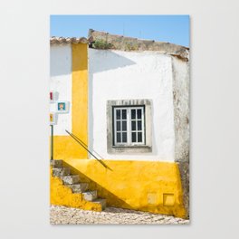 Yellow and White House, Óbidos Canvas Print