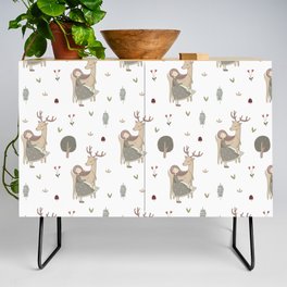 Deer and Girl off white Credenza