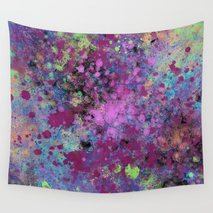 purple and pink abstract cool splatter pattern Wall Tapestry