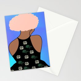Woman At The Meadow 31 Stationery Card