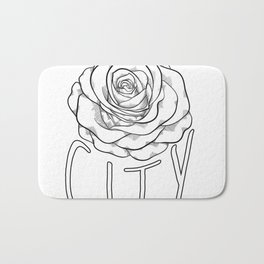The City Bath Mat | Graphicdesign, Nw, Ripcity, Oregon, Digital, Popart, Abstract, Rosecity, Pnw, Black and White 