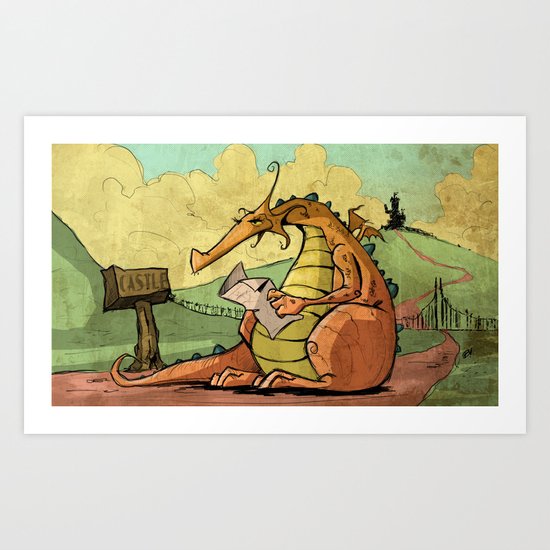 A Dragon's Trek Art Print