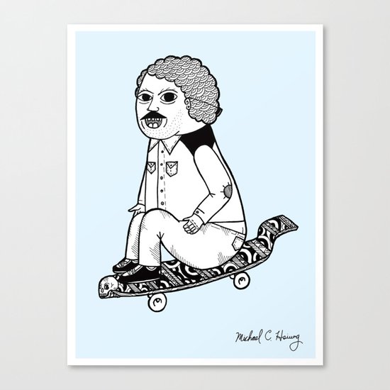Hands down, he had the best board on the block. Canvas Print