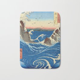  Whirlpools, Awa Province, 1855 by Utagawa Hiroshige Bath Mat