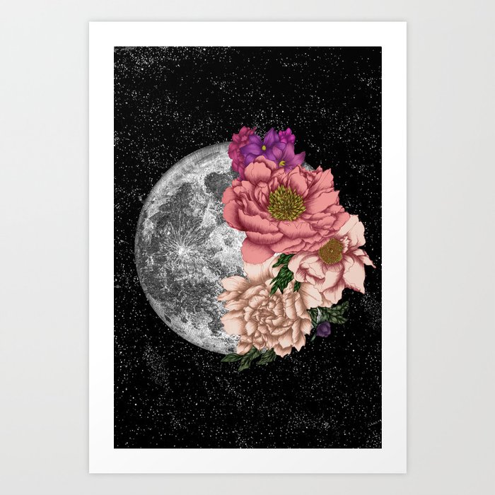 Magical Moon Abloom Art Print