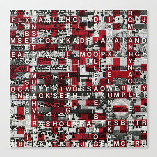 Paradox Network (P/D3 Glitch Collage Studies) Canvas Print