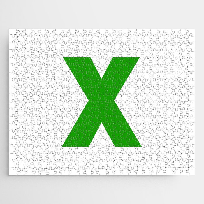 letter X (Green & White) Jigsaw Puzzle