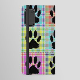 Colorful Quilt Dog Paw Print Drawing Android Wallet Case
