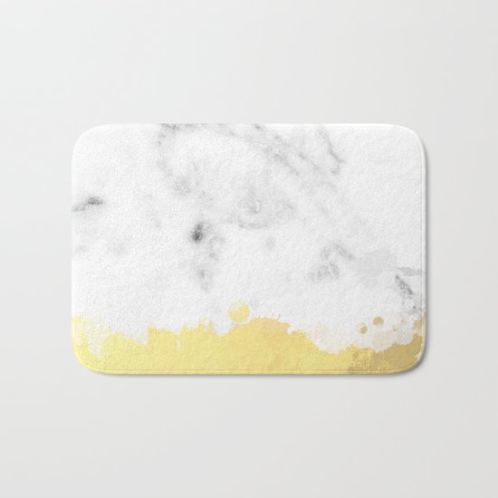 Gold spill on marble Bath Mat