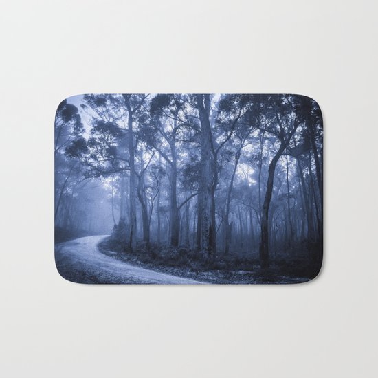 Dark Misty Road Bath Mat