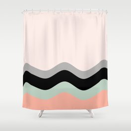 Pastel Nature Wave Mind Shower Curtain | Collegegirl, Feminie, Digital, Dormdecor, Lines, Curve, Wave, Minimal, Simple, Nature 