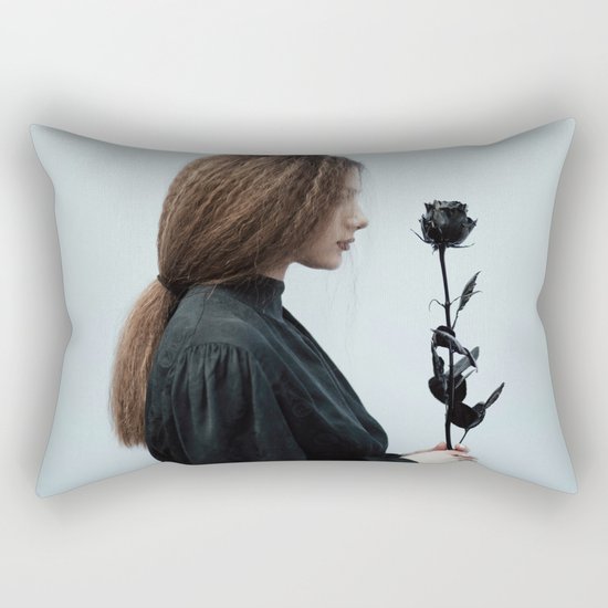 Black rose Rectangular Pillow