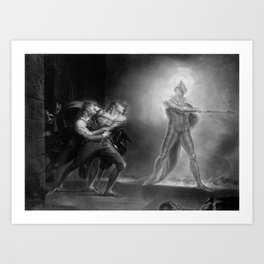 Vintage William Shakespeare Hamlet, Prince of Demark Act I Scene IV Art Print | Vintage, Hamlet, Drawing, Williamshakespeare, Ghost, Danish, Theatre, Bard, Princeofdemark, Play 