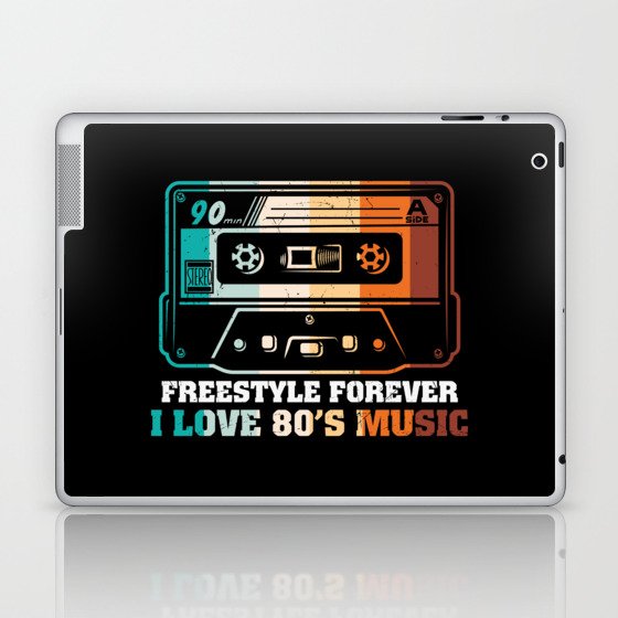 Freestyle forever I love 80's music cassette Laptop & iPad Skin