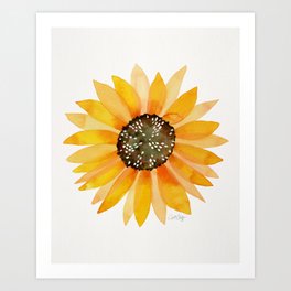 Single Sunflower – Yellow Art Print