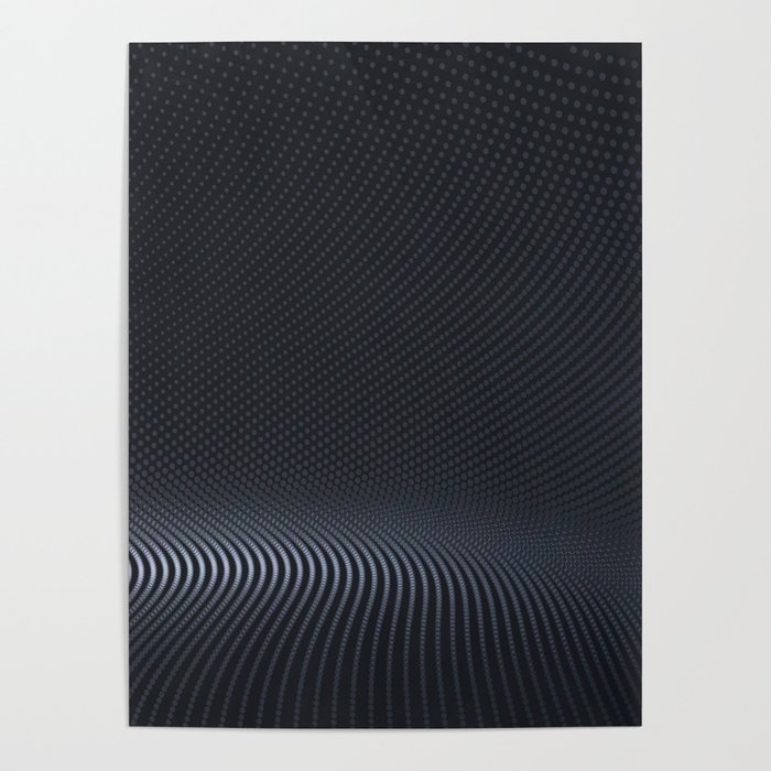 Black Abstract Pixel Wave Poster