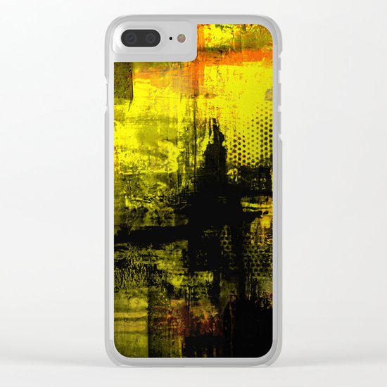 Sail Away - Abstract painting of a boat sailing into the horizon Clear iPhone Case