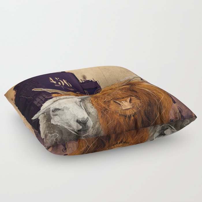 Sheep Cow 123 Floor Pillow