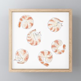 Ebinyanco -Shrimp Kitty- Framed Mini Art Print