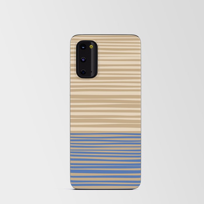 Natural Stripes Modern Minimalist Colour Block Pattern in Blue and Oat Beige Android Card Case