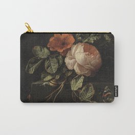 Botanical Rose And Snail Carry-All Pouch