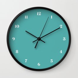 Jaded // Pantone® 14-6011 TPX Wall Clock | Sky, Blue, Colour, Graphicdesign, Minimalist, Pantone, Teal, Light, Midcentury, Minimal 