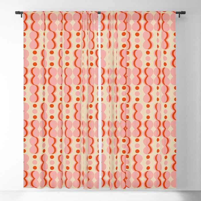 Uende Love - Geometric and bold retro shapes Blackout Curtain