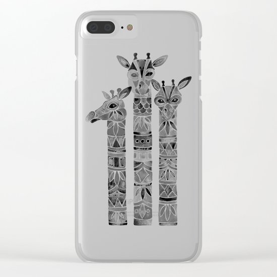 Black Giraffes Clear iPhone Case