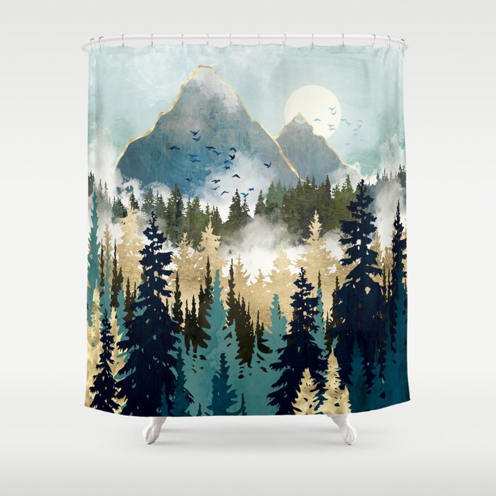 Misty Pines Shower Curtain