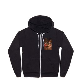 Still Life with Monkey and Fruit - George Lance  Zip Hoodie