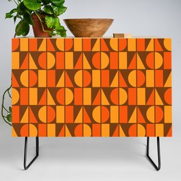Symmetry Geometric Composition 724 Orange Yellow and Brown Credenza