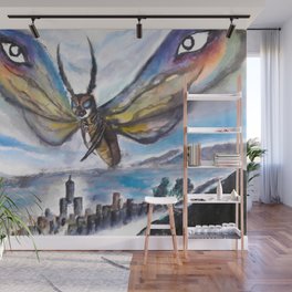 Monsters destroy the city - Yellowbox ink painting Wall Mural
