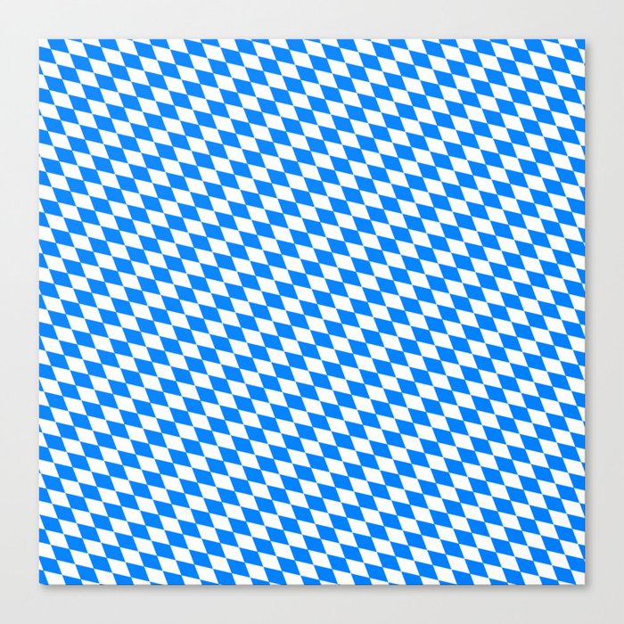 Bavarian Blue and White Diamond Flag Pattern Canvas Print