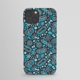 Microbes ditsy blue iPhone Case