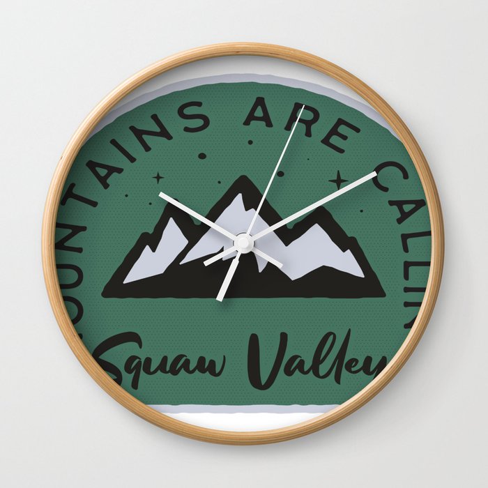 Squaw Valley Mountains are Calling Wall Clock