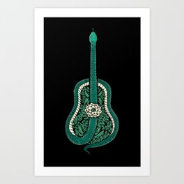 Snake guitar Art Print