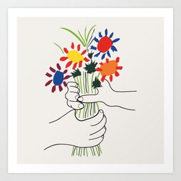 Picasso - Bouquet of Peace Art Print | Artwork, Painter, Peace, Aesthetic, Acrylic, Decor, Paint, Flowers, Watercolor, Bouquet 