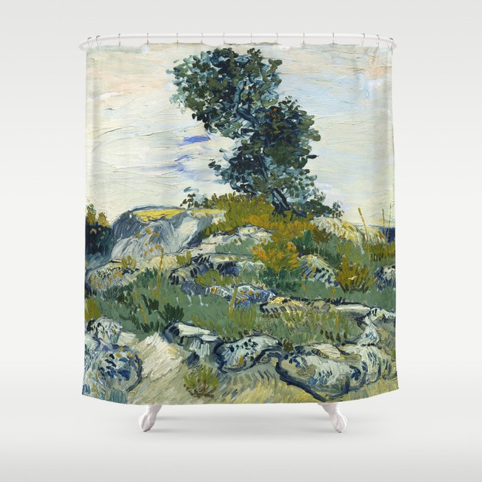 The Rocks by Vincent van Gogh Shower Curtain