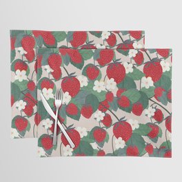 Strawberries and leaves Placemat