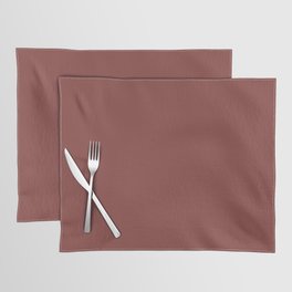 Dark Merlot Red Solid Color Pairs PPG Brick Dust PPG1056-7 - All One Single Shade Hue Colour Placemat