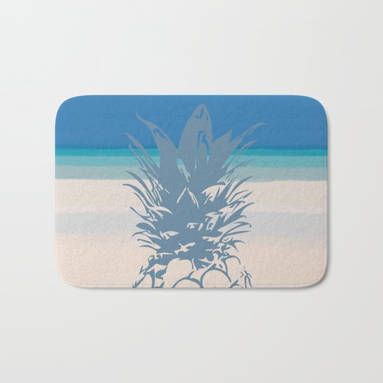 Pineapple Tropical Beach Design Bath Mat