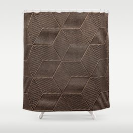 Dark brown leather texture Shower Curtain