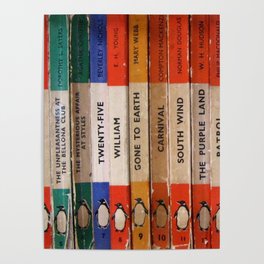 Penguin Bookworm - Book Stack - Bookshelf Poster