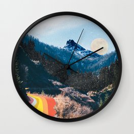 1960's Style Mountain Collage Wall Clock